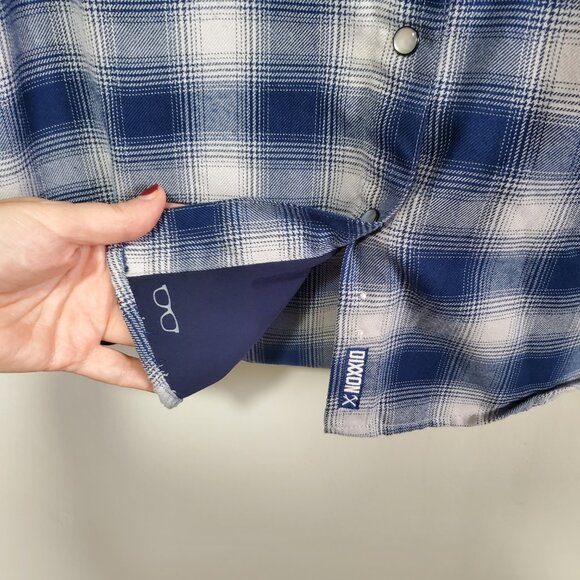 DIXXON The USS Midway Plaid Flannel Shirt Pearl Snaps Rugged Plaid Men's Small - Picture 7 of 15